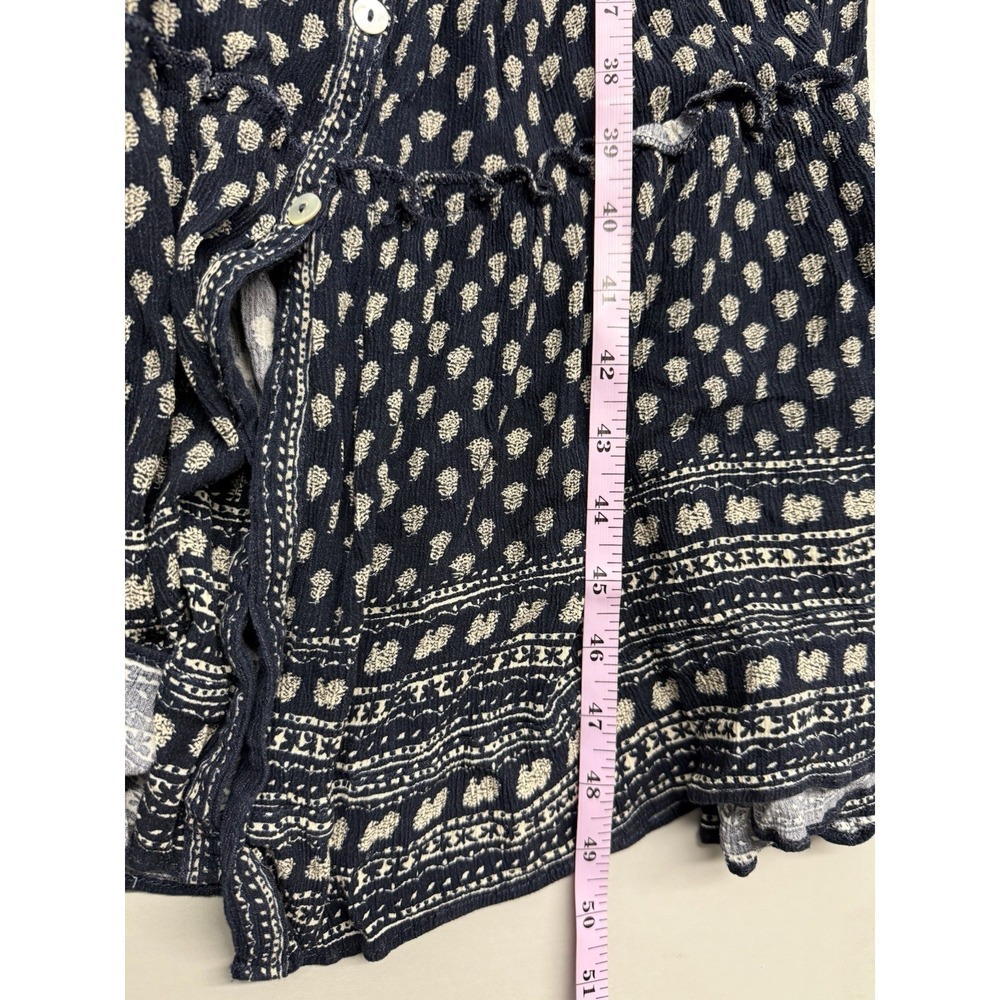 Faherty Orinda Long Sleeve Maxi Dress in navy blue and white. Sz S - Picture 10 of 16